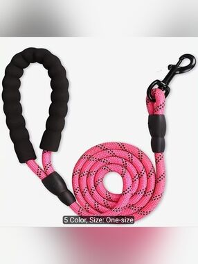 4 Feet Pink Rope Dog Leash with Padded Handle